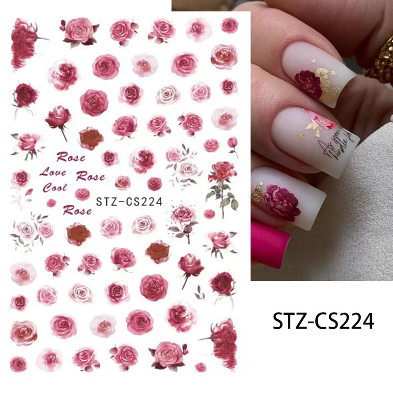 Gradient 3D Jelly Nail Stickers – Ombre Red & Pink Blush Translucent Gel Polish Wraps & More