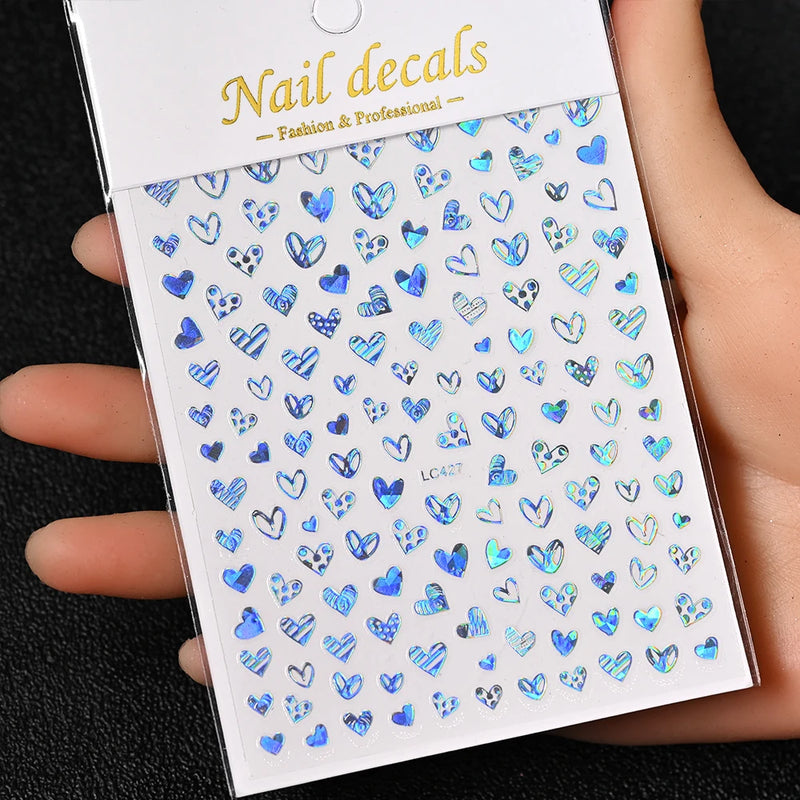 3D Gold Sun/Moon/Star Bronzing Nail Art Stickers – Gold & Silver Self-Adhesive Decals