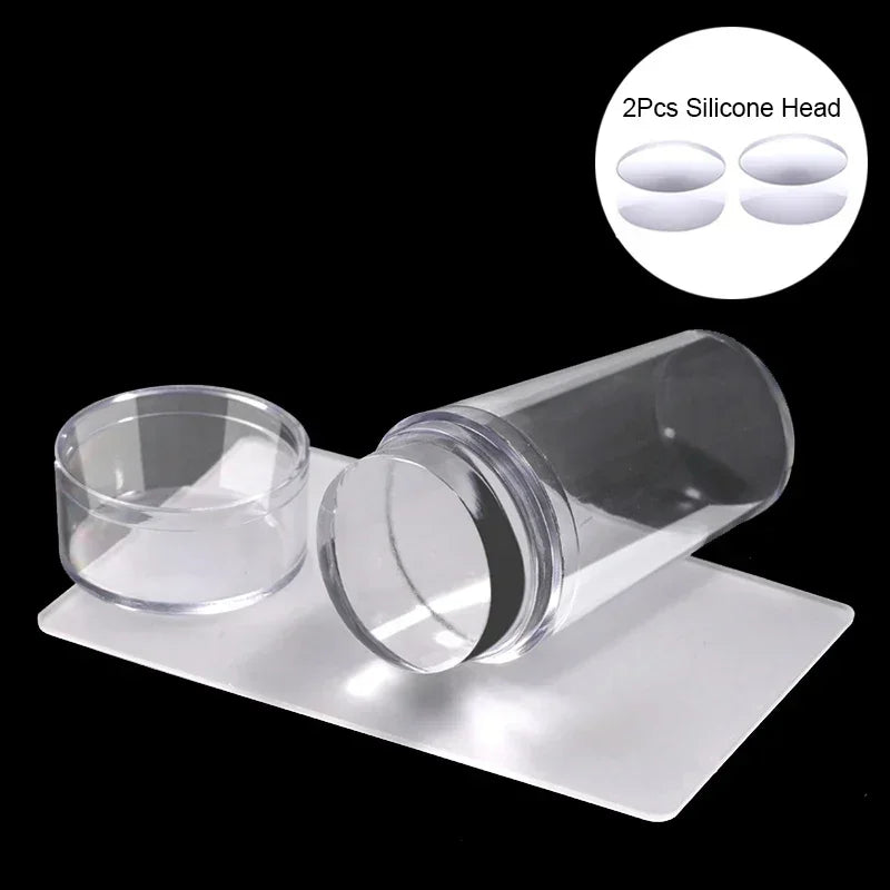 Silicone Transparent Nail Stamper & Scraper – DIY French Manicure Stamping Kit