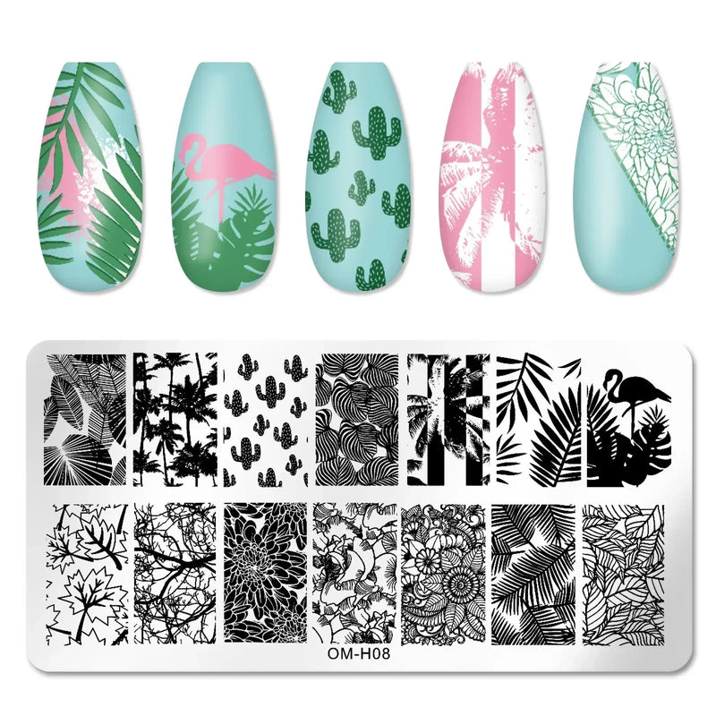 Nail Stamping Plates – Animal Prints, Letters, Hearts, Flowers & More – Stencil for Nail Art Designs