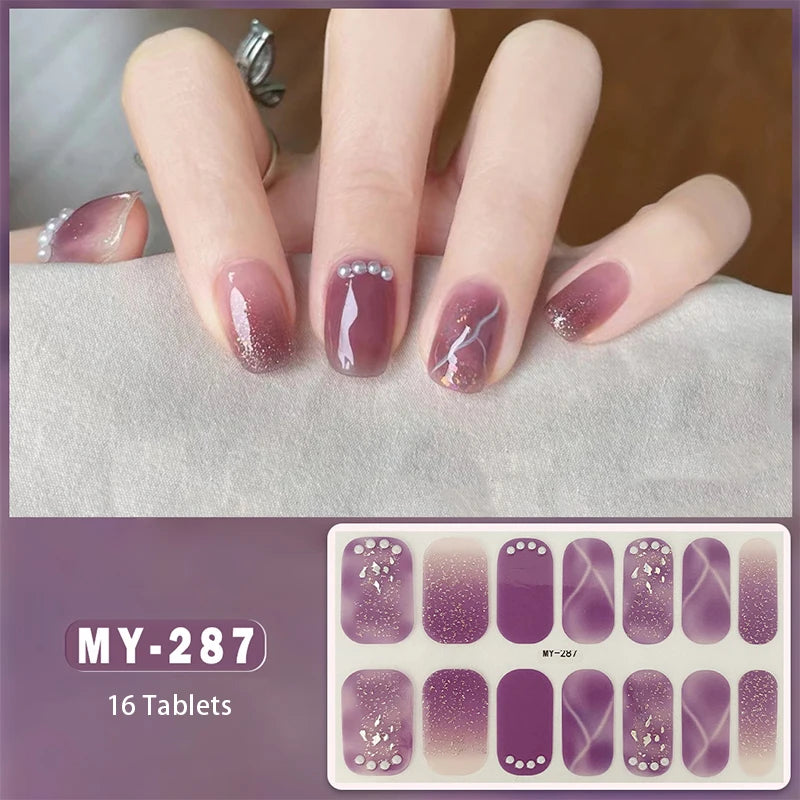 Full Cover Gel Nail Wraps – Easy Adhesive Press-On Nail Stickers in Various Colours