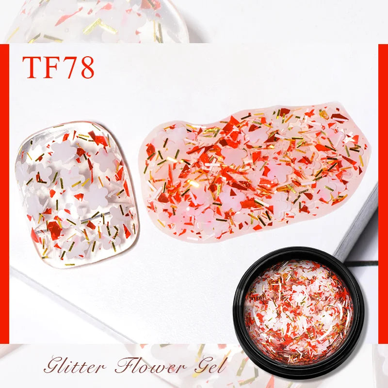 MEET ACROSS 5ml Pink Dried Flower Gel Nail Polish – Natural Flower Fairy Nail Art