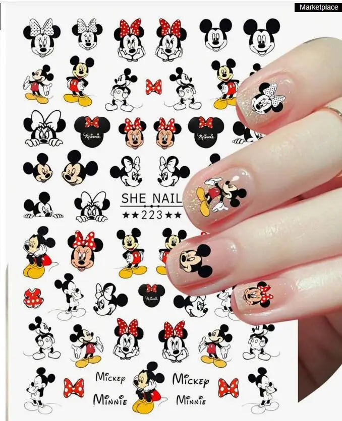 1pc Cartoon Mini Nail Stickers – 3D Cartoon Decal Stickers for Nail Art Decorations