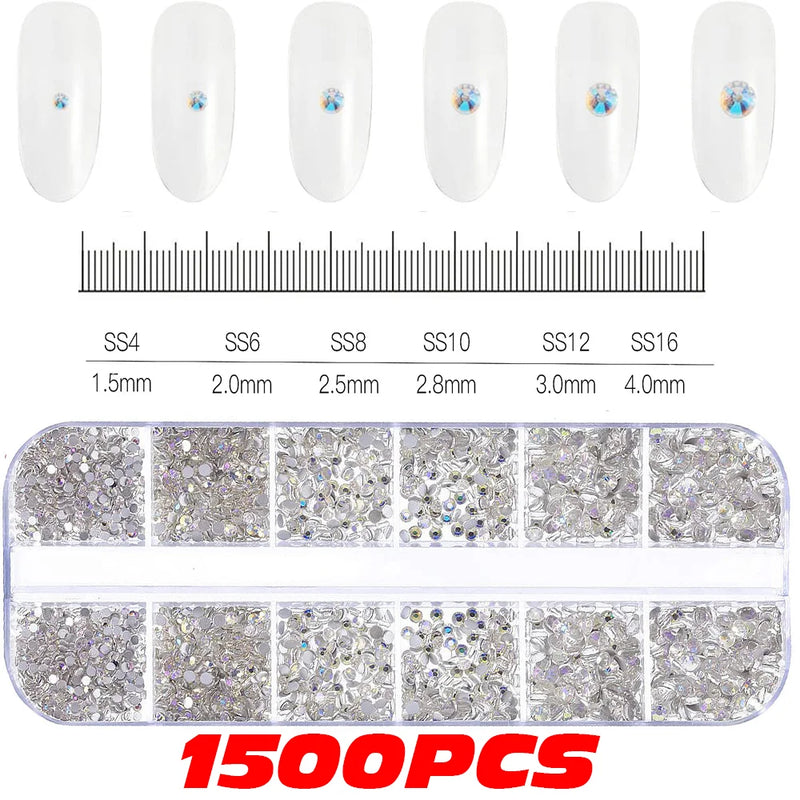 10,000PCS Mini Nail Rhinestones – Mixed Colours Glitter Crystal Stones Flatback Nail Charms