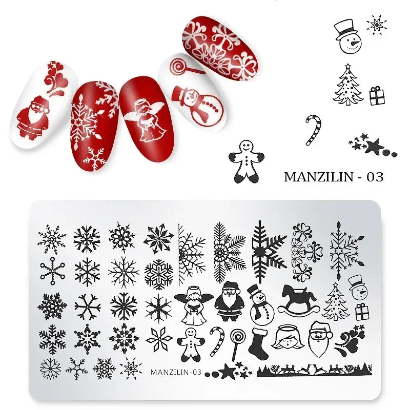 Nail Stamping Plates – Animal Prints, Letters, Hearts, Flowers & More – Stencil for Nail Art Designs