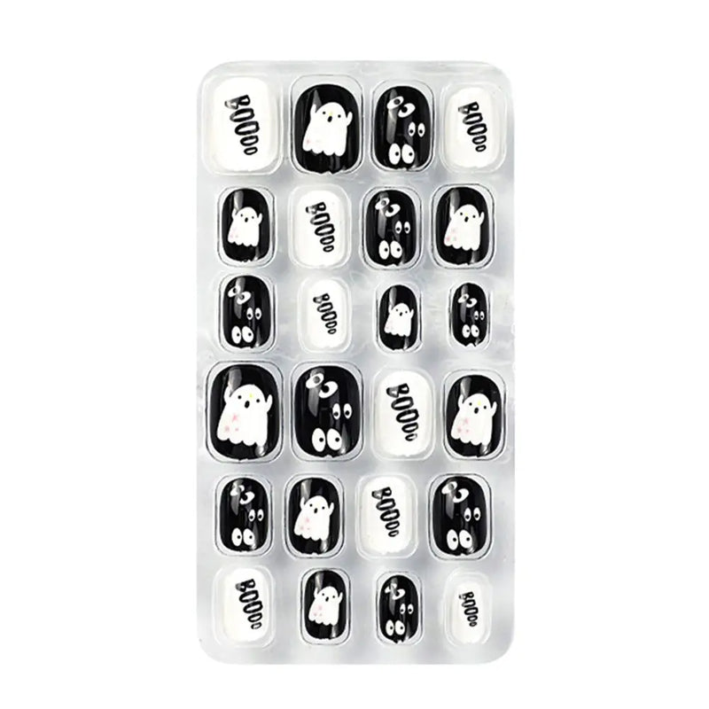 24Pcs Kids Press-On Nails – Cartoon Style, Full Cover Fake Nails, Stick-On Nail Decor for Girls