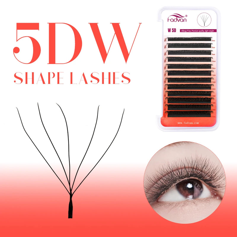 FADVAN W-Shaped Premade Volume Fans – 2D to 8D Faux Mink Eyelash Extensions