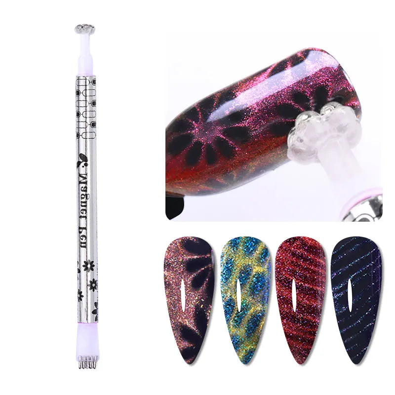 Strong Cat Magnetic Stick for UV Gel Polish Nail Art Decoration, Multi-Function Magnet Pen Tool