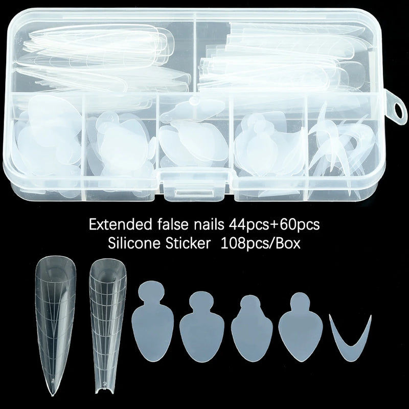 Reusable Silicone French Nail Forms – Box Packed Nail Mold System for Decals and Gel Manicure Tools