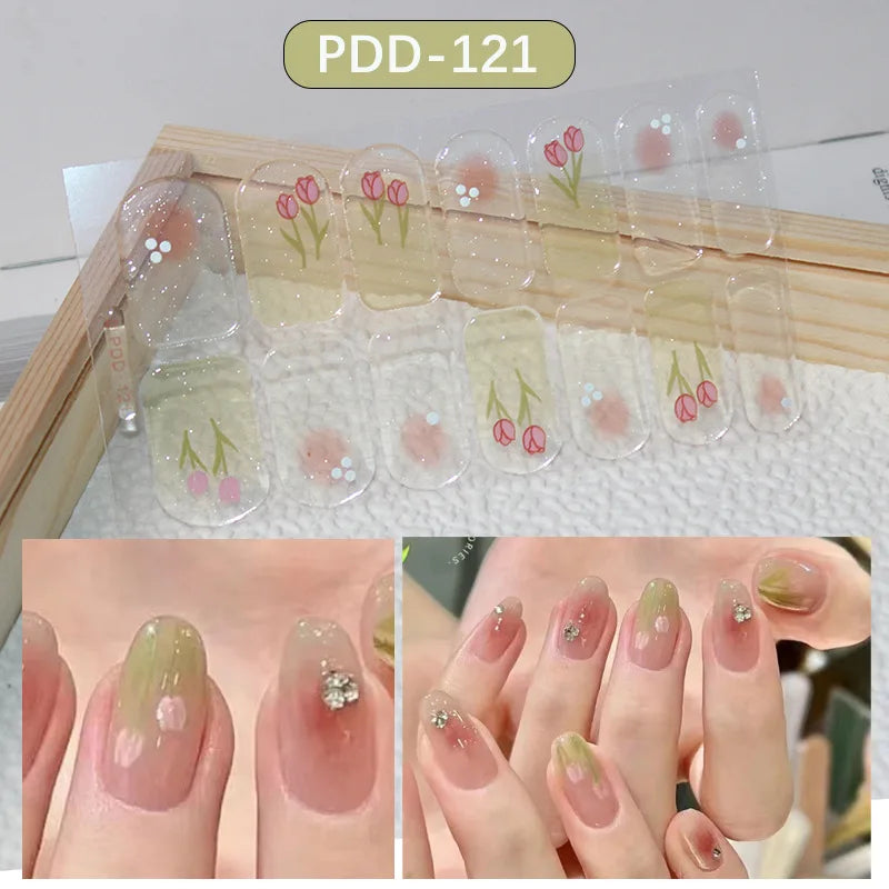 Full Cover Gel Nail Wraps – Easy Adhesive Press-On Nail Stickers in Various Colours