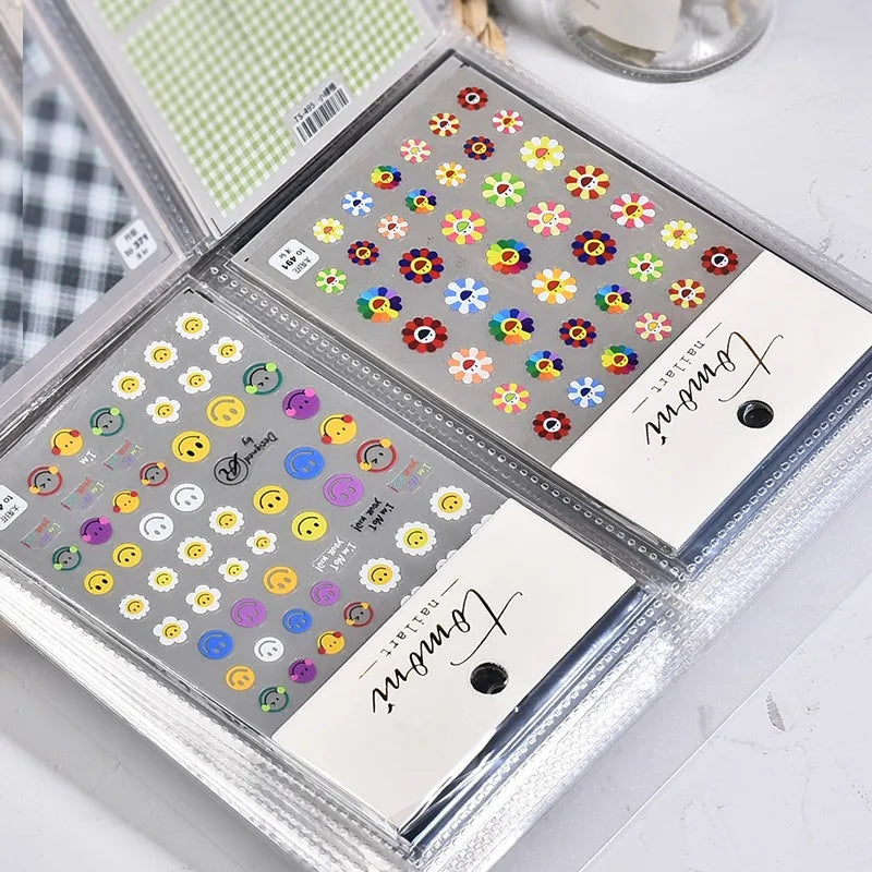 80/240 Slots Nail Stickers Storage Book Large Capacity Exhibition Manicure Sticker Notebook