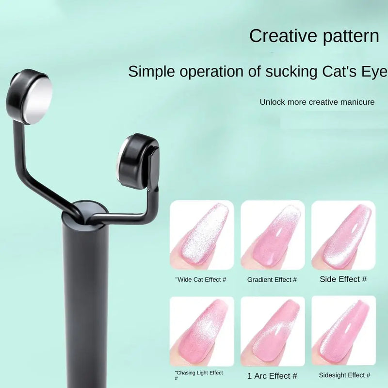 Cat Eye Nail Art Magnet Stick – Strong Magnetic Double Head Y-Shaped Manicure Tool for Nail Designs