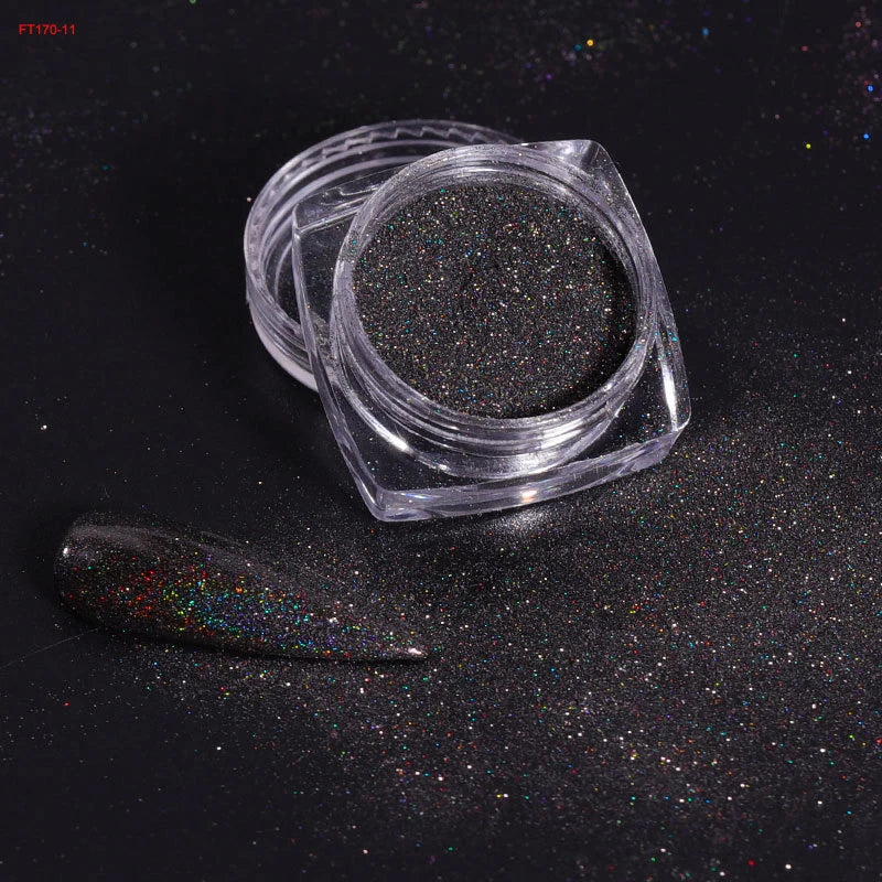 1pc 19 Colours Mirror Nail Glitter Powder – 0.5g Chrome Dust for Metallic, Holographic, and Chunky Nail Art