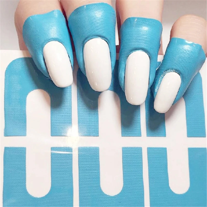 U-Shape Nail Form Guide Stickers – Anti-Splash Peel Tape for Nail Polish & Finger Skin Protection