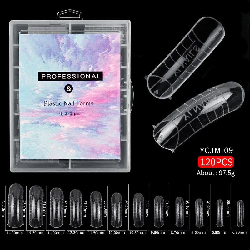 MISSCHEERING 120Pcs Transparent Fake Nails – Full Coverage Acrylic French Nail Tips