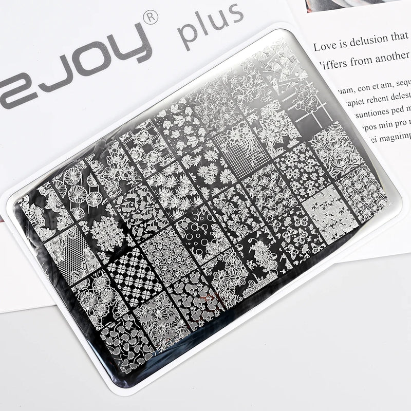 Large Geometry Nail Stamping Plate – Stainless Steel Template for Nail Art