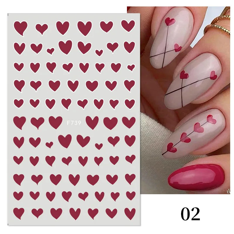 3D Fashion Poster Portrait Flower Nail Art Stickers – DIY Nail Decals