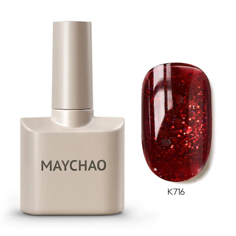 MAYCHAO 12ml Gel Nail Polish – 48 Vibrant Colors, Semi-Permanent UV LED Glossy & Frosted Finish