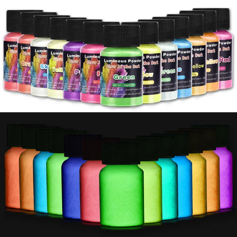 20g/Bottle Luminous Powder Pigment Bright Luminescent Powder Glow In Dark Phosphor Luminous Powder