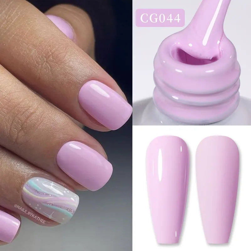 BORN PRETTY Jelly Nude Gel Nail Polish 10ml - Light Pink Peach Translucent UV Gel Varnish