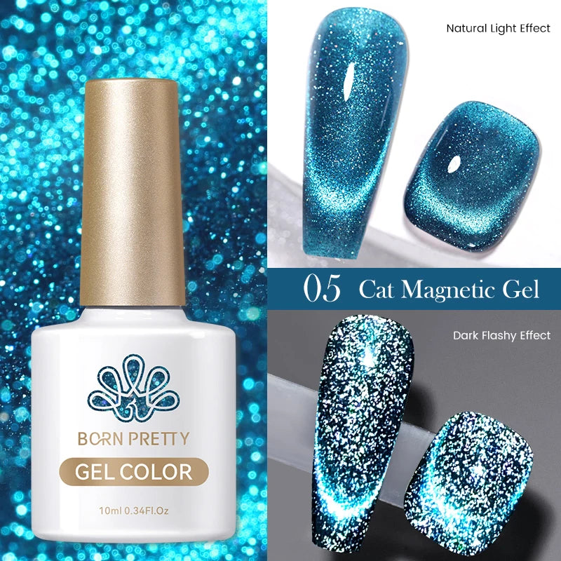 BORN PRETTY 10ml Silver Water Light Cat Magnetic Gel Nail Polish – Semi Permanent