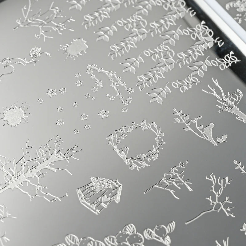 14.5x9.5cm French Snowflakes Nail Stamping Plate – Stainless Steel Nail Art Design Template Tool