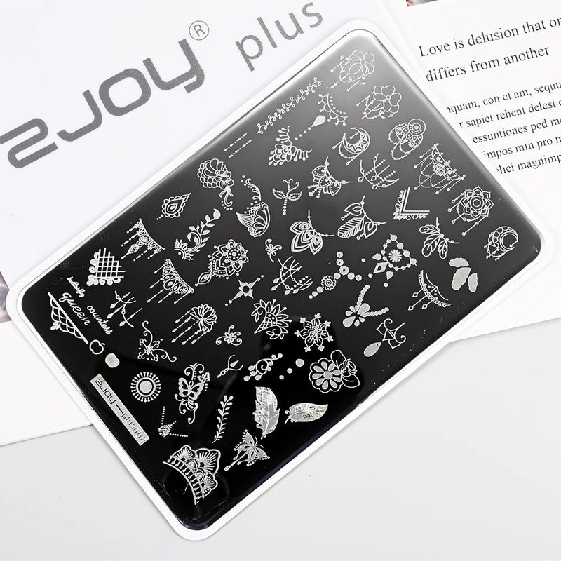 Large Geometry Nail Stamping Plate – Stainless Steel Template for Nail Art