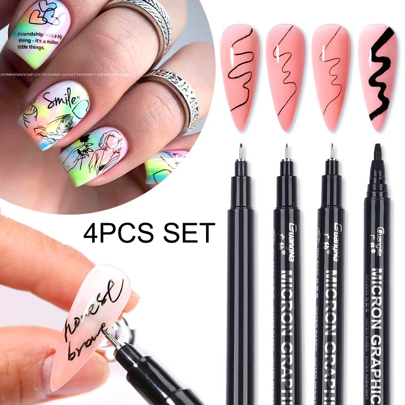 Waterproof Nail Art Drawing Pens – Acrylic Liner for DIY 3D Designs, Fine Patterns & Graffiti