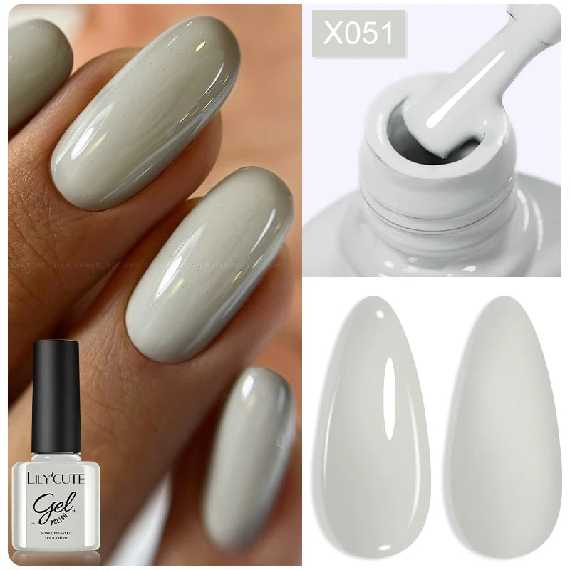 LILYCUTE 7ml Super Bright Metallic Gel Polish – Silver Mirror Effect