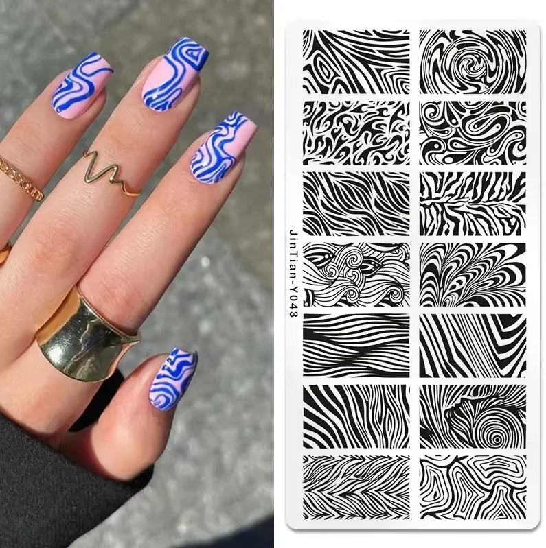 Nail Stamping Plates – Animal Prints, Letters, Hearts, Flowers & More – Stencil for Nail Art Designs