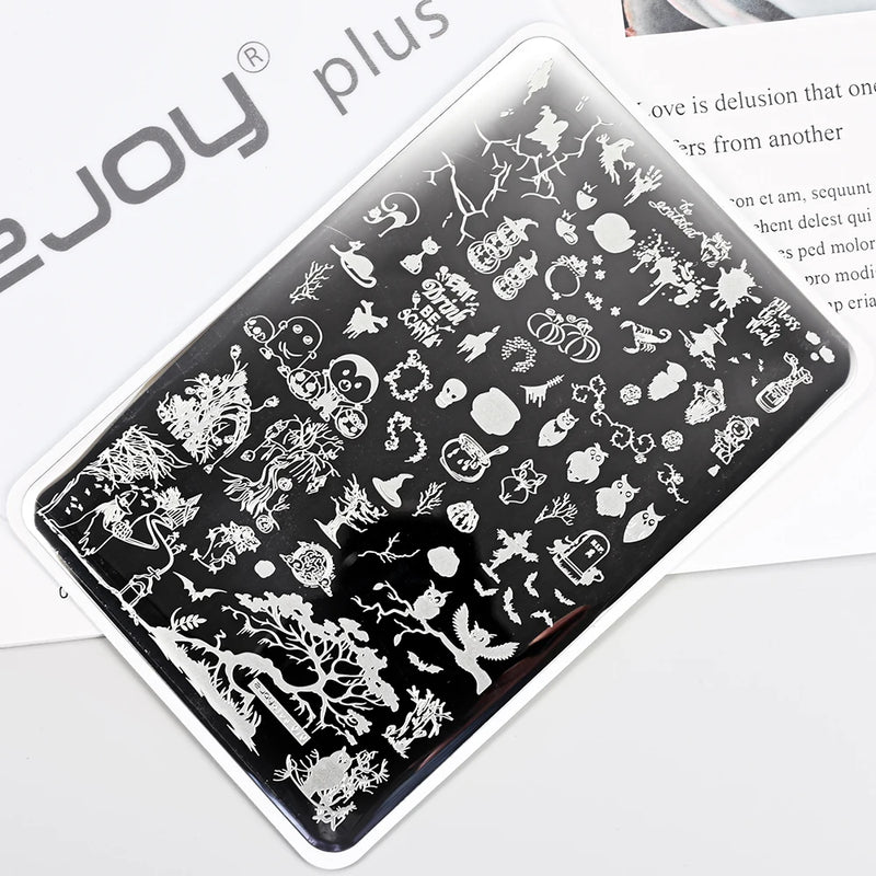 14.5x9.5cm French Snowflakes Nail Stamping Plate – Stainless Steel Nail Art Design Template Tool