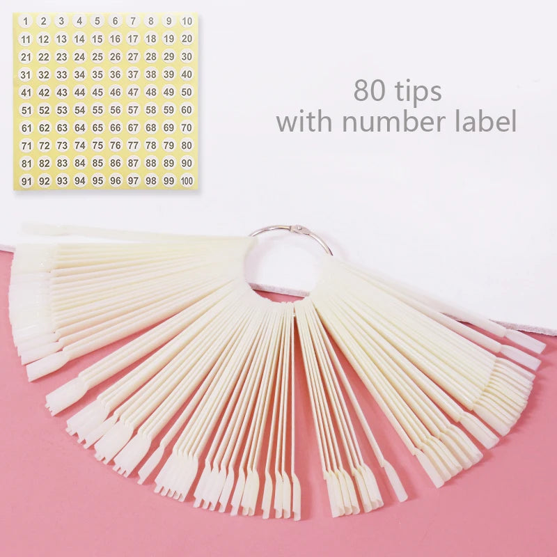 Nail Display Sticks – Clear Natural Swatch Tips for Gel Polish & Nail Art Practice