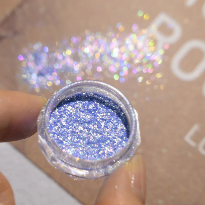 Gold Opal Nail Powder – Mermaid Glitter, Iridescent Chrome Flakes for Stunning Manicure Decorations