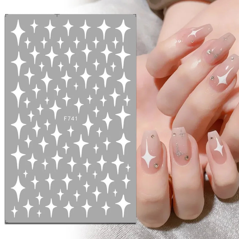 3D Fashion Poster Portrait Flower Nail Art Stickers – DIY Nail Decals