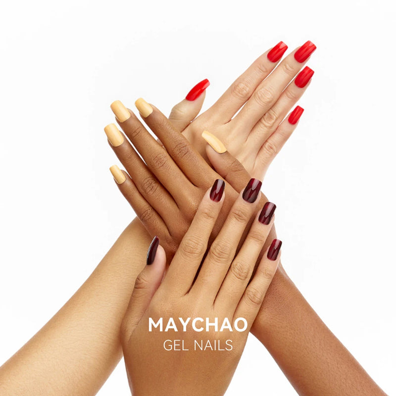 MAYCHAO 12ml Gel Nail Polish – 48 Vibrant Colors, Semi-Permanent UV LED Glossy & Frosted Finish