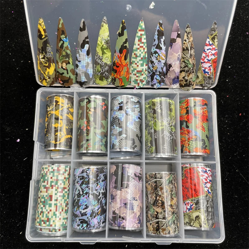 New Flower Nail Foils for Transfer Paper Stickers Floral Adhesive Fruit Nails Wraps Fish DIY Water