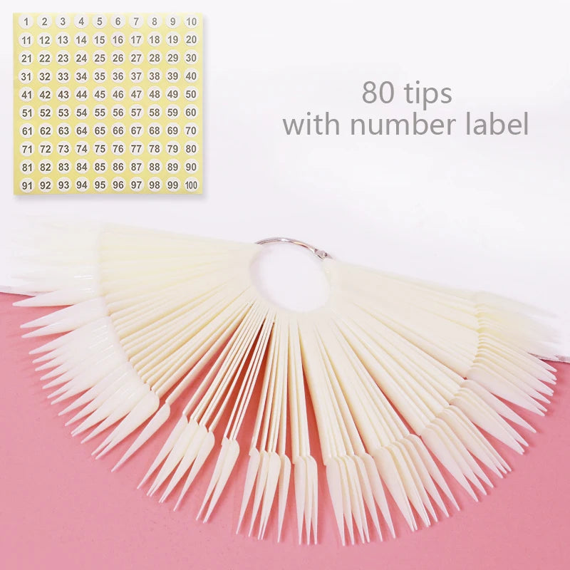 Nail Display Sticks – Clear Natural Swatch Tips for Gel Polish & Nail Art Practice