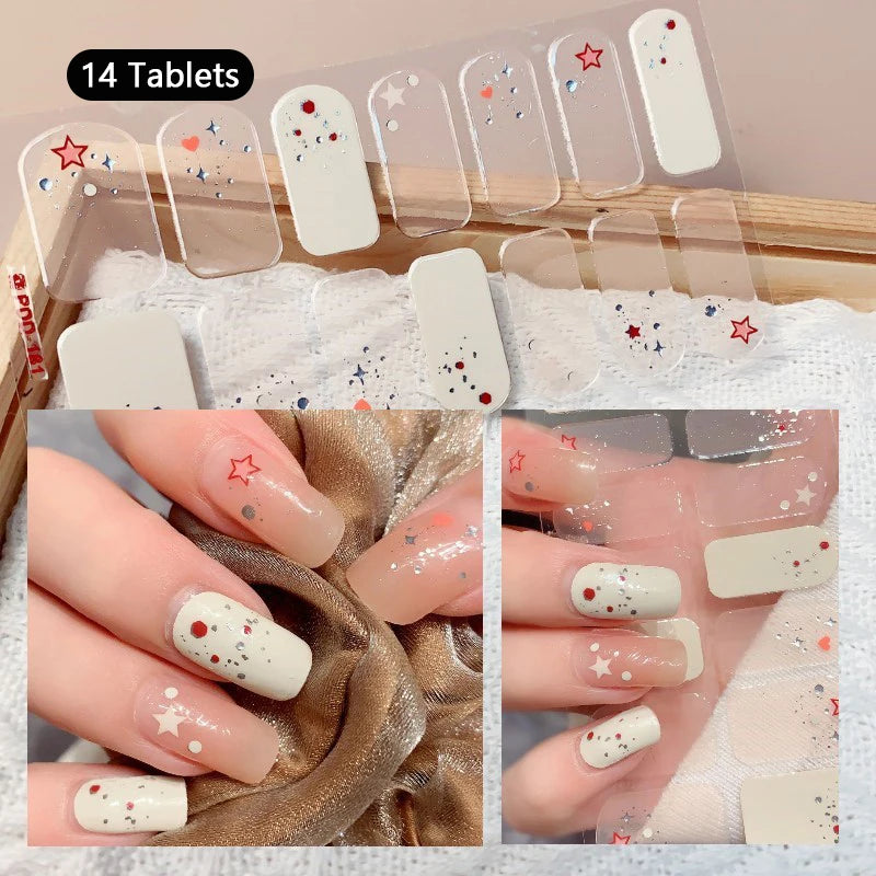 Pink Nude Full Cover Nail Stickers – Gradient Self-Adhesive Nail Wraps