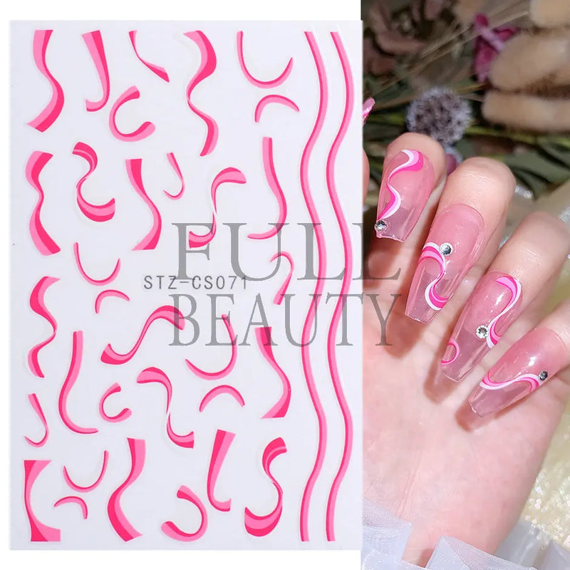 3D Nail Stickers – Self-Adhesive Nail Decals for DIY Manicure & Nail Art Decoration