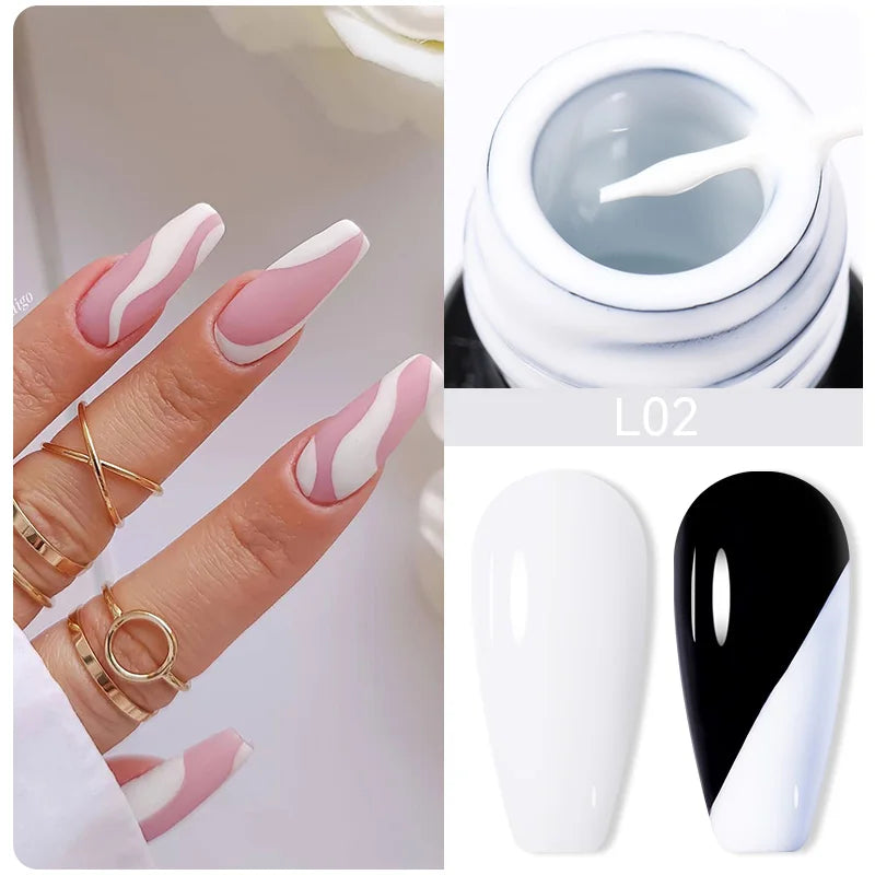 LILYCUTE 5ml Super Bright Metallic Painting Liner Gel – Silver & Holographic UV Gel & More Colours