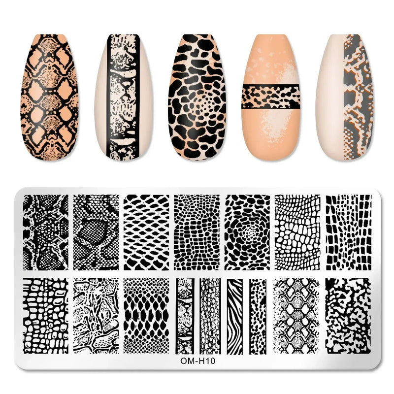 Nail Stamping Plates – Animal Prints, Letters, Hearts, Flowers & More – Stencil for Nail Art Designs