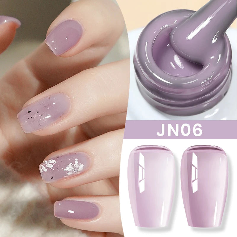 BORN PRETTY 10ml Milky White Jelly Nude Gel Nail Polish – White Translucent Soak Off Gel