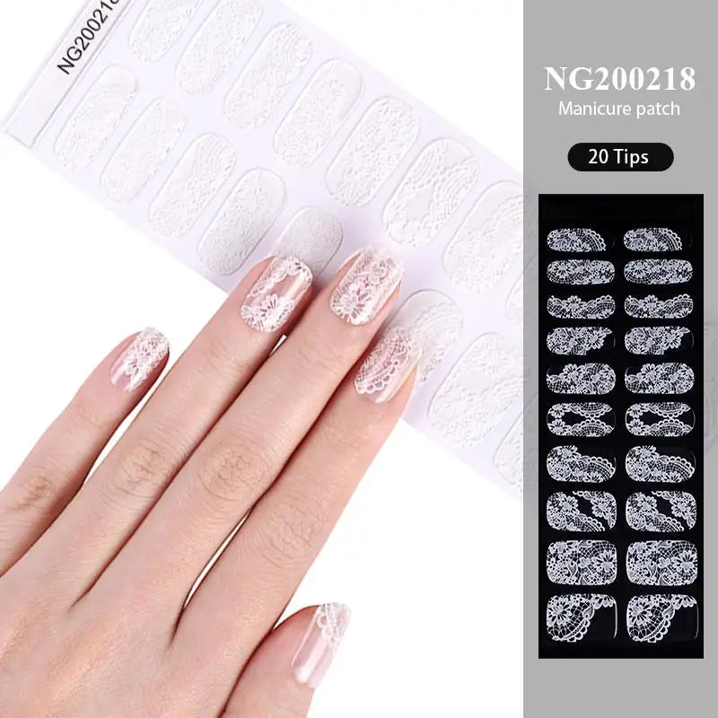 Harunouta Milky Jelly White Semi-Cured Gel Nail Wraps – 20 Tips