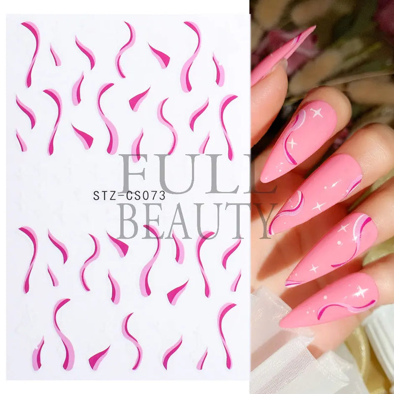 3D Nail Stickers – Self-Adhesive Nail Decals for DIY Manicure & Nail Art Decoration