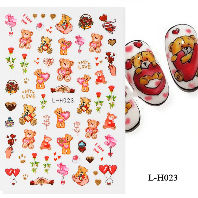 Cute 3D Cartoon Animal Nail Stickers – Dog, Cat & Bunny & More Self-Adhesive Manicure Decals