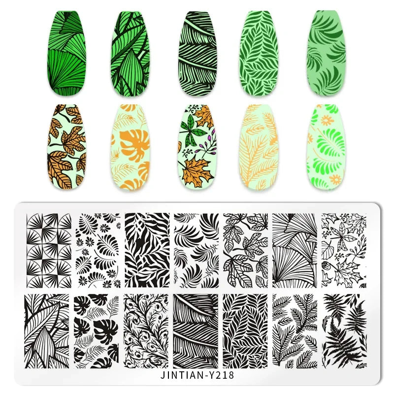 Nail Stamping Plates – Animal Prints, Letters, Hearts, Flowers & More – Stencil for Nail Art Designs