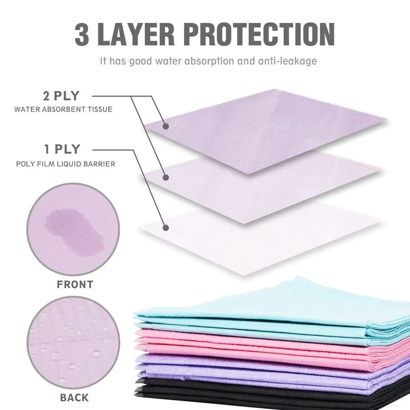 20PCS Disposable Waterproof Nail Art Table Mats – 3-Layer Protection Paper Towels for Manicure