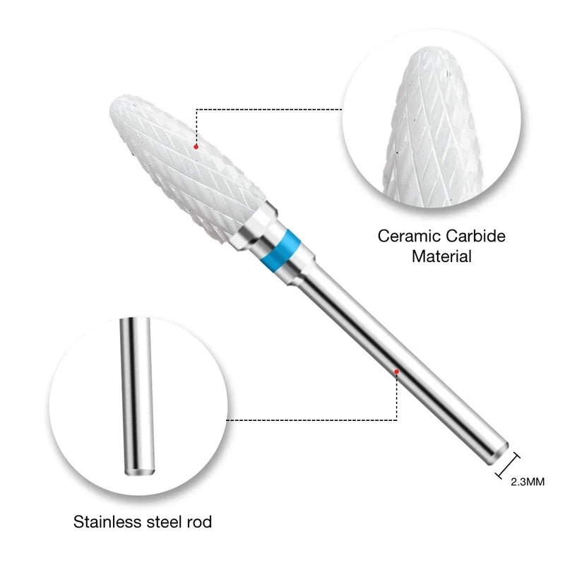 Ceramic Carbide Nail Drill Bit – Electric Milling Cutter for Manicure & Pedicure