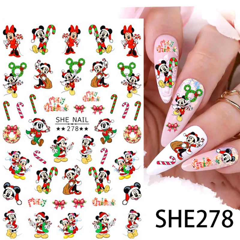 1pc Cartoon Mini Nail Stickers – 3D Cartoon Decal Stickers for Nail Art Decorations