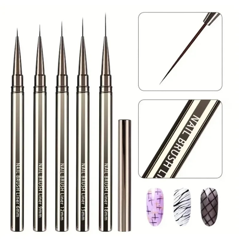 Nail Art Liner Brushes – Precision Striping & Detailing Tool